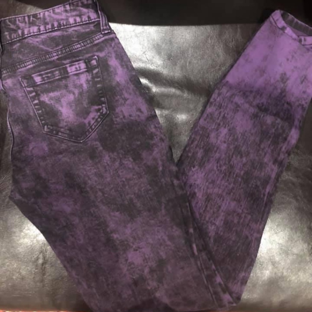 Hot Topic Purple Acid Wash Jeans